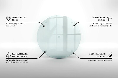 Tocător sticlă rotundă transparentă