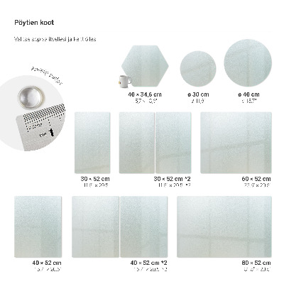 Tocător din sticlă rotund, semitransparent