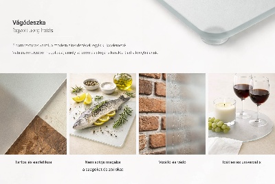 Tocător din sticlă rotund, semitransparent