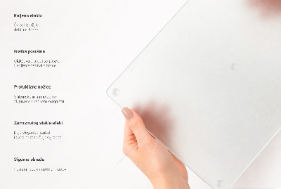 Tocător din sticlă cu finisaj dublu semitransparent