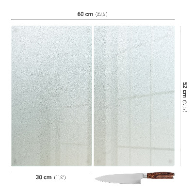 Tocător din sticlă cu finisaj dublu semitransparent