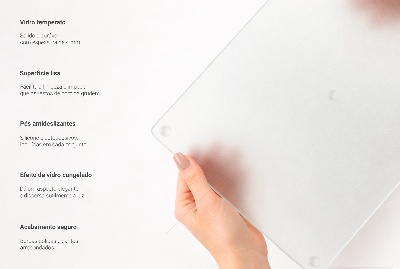 Tocător din sticlă dreptunghiular, semitransparent