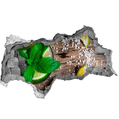 Autocolant 3D gaura cu priveliște Un cocktail răcoritor cu lime