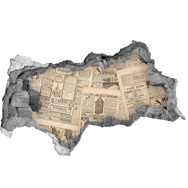 Autocolant autoadeziv gaură Ziar vechi într-o gaură în perete