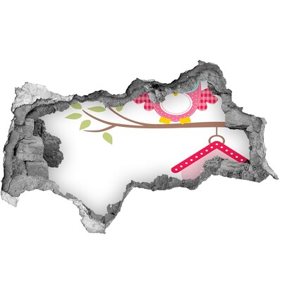 Fototapet un zid spart cu priveliște Bufnițe pe o ramură