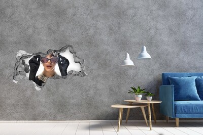 Autocolant 3D gaura cu priveliște Eleganță stilată într-o gaură de perete