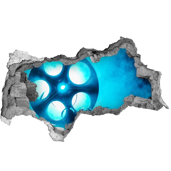 Fototapet 3D gaură în perete Cinema în acțiune