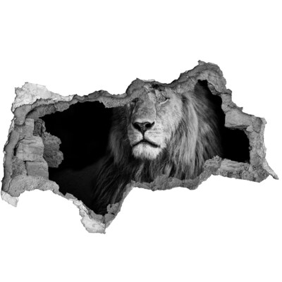 Fototapet 3D gaură în perete Leu