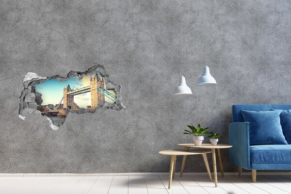 Autocolant 3D gaura cu priveliște Podul Turnului din Londra