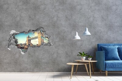 Autocolant 3D gaura cu priveliște Podul Turnului din Londra