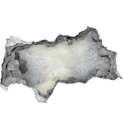 Autocolant 3D gaura cu priveliște Peisaj de iarnă în spatele zidului