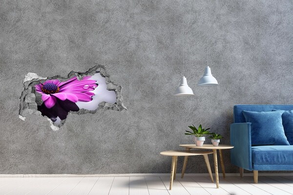 Fototapet 3D gaură în perete O oază florală în spatele peretelui