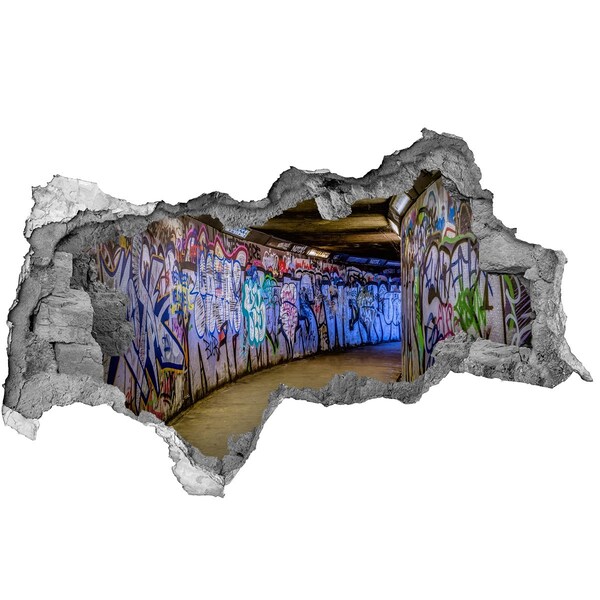 Autocolant gaură 3D Graffiti într-un tunel al orașului