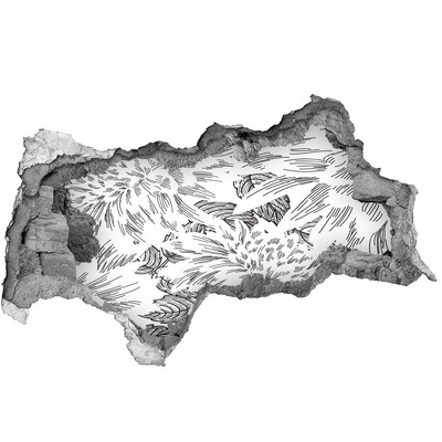 Autocolant de perete gaură 3D Gaură în model floral de perete