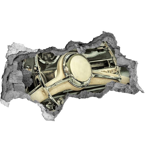 Fototapet 3D gaură în perete Cockpitul elegant al unei mașini clasice