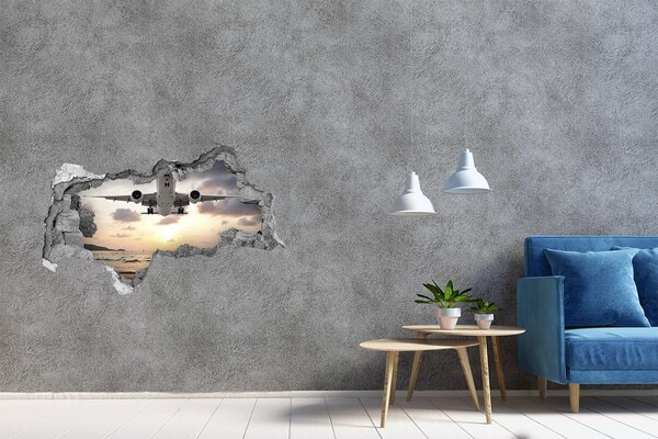 Autocolant gaură 3D Zbor spre apusul soarelui