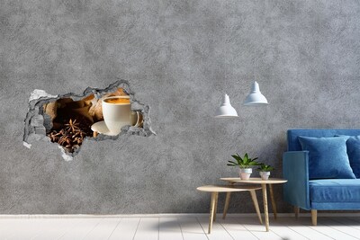 Autocolant autoadeziv gaură Cafea și pâine proaspătă