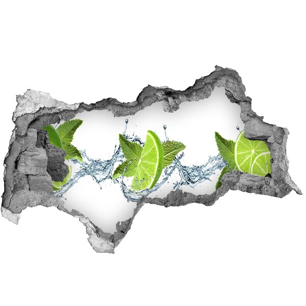 Autocolant 3D gaura cu priveliște Un cocktail răcoritor cu lime