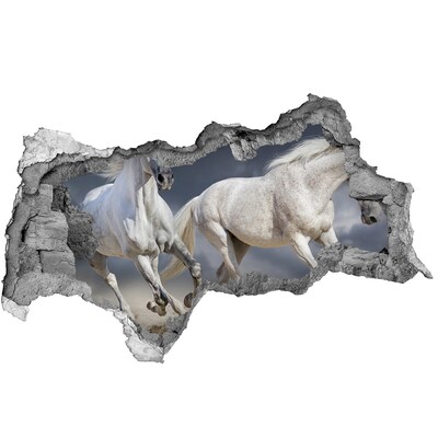 Autocolant gaură 3D White Beach Horse