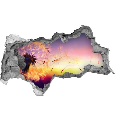 Autocolant de perete gaură 3D Vise cu flori la apus