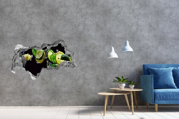 Autocolant 3D gaura cu priveliște O doză de prospețime cu lămâie