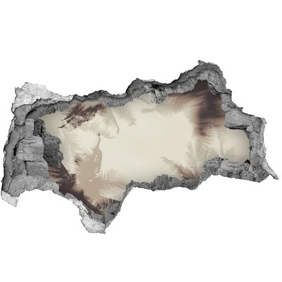 Fototapet 3D gaură în perete Oază tropicală în spatele zidului