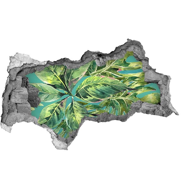 Fototapet 3D gaură în perete Jungla verde din spatele zidului