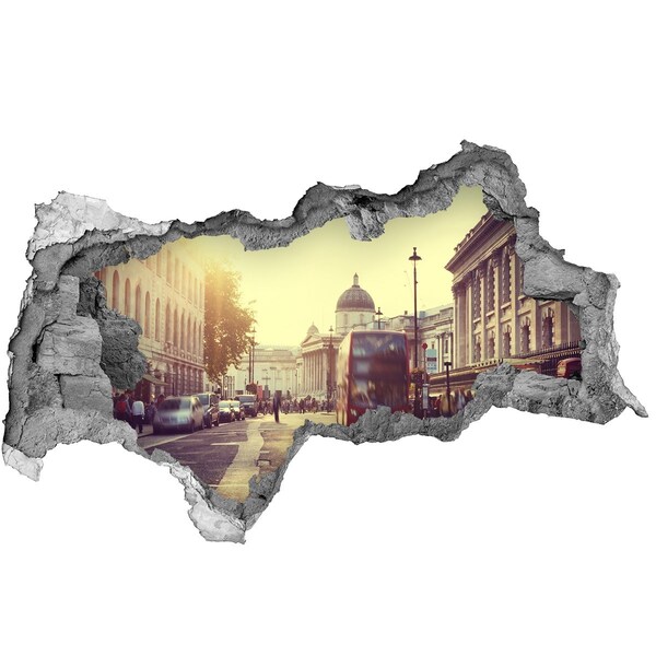 Autocolant un zid spart cu priveliște O stradă din Londra dimineața