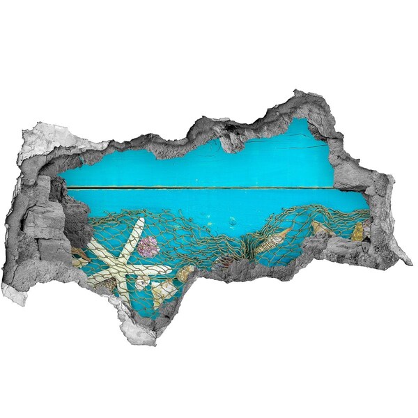 Autocolant 3D gaura cu priveliște Lumea subacvatică pe fundalul recifului