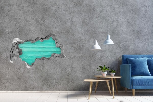 Autocolant 3D gaura cu priveliște bord verde