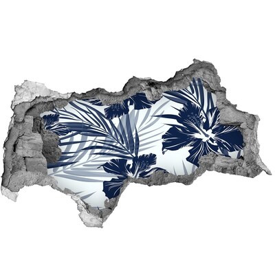 Autocolant 3D gaura cu priveliște Paradis tropical cu flori