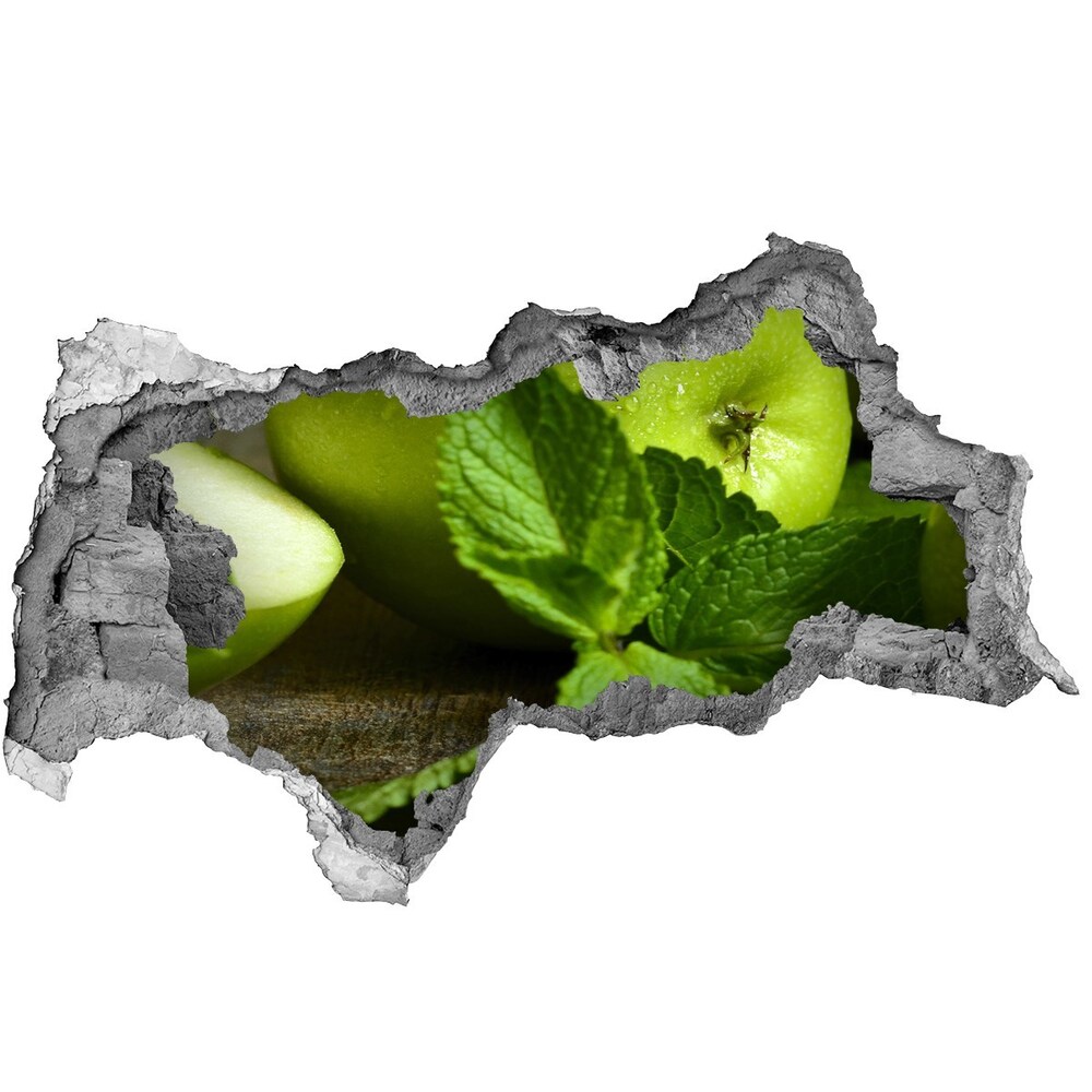 Autocolant 3D gaura cu priveliște mere verzi