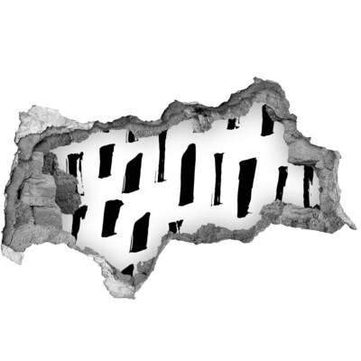 Autocolant de perete gaură 3D Un zid în ruine care domină orașul