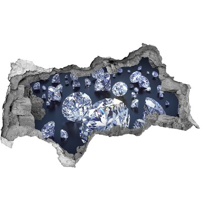 Autocolant gaură 3D Diamante strălucitoare pe perete