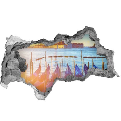 Autocolant 3D gaura cu priveliște Veneția în lumina apusului