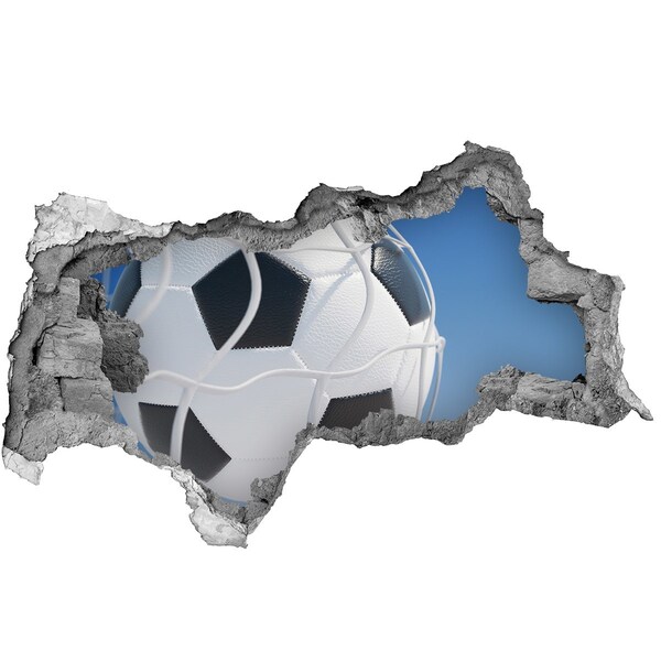 Autocolant de perete gaură 3D Fotbal în zbor