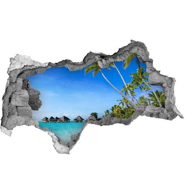 Autocolant un zid spart cu priveliște caramida Maldive