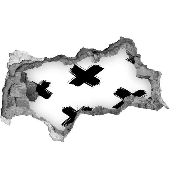 Autocolant un zid spart cu priveliște Gaură elegantă în perete