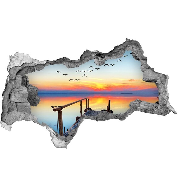 Fototapet 3D gaură în perete Pier pe lac