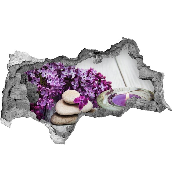 Autocolant de perete gaură 3D O oază florală de pace