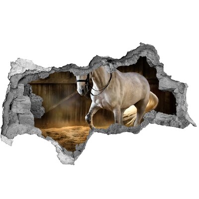 Autocolant gaură 3D Un cal în grajd