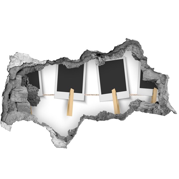 Autocolant autoadeziv gaură Un perete deteriorat cu rame de tablouri