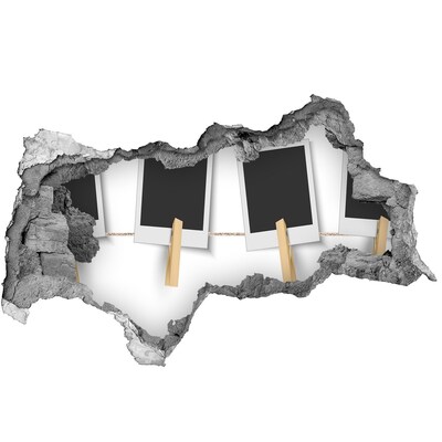 Autocolant autoadeziv gaură Un perete deteriorat cu rame de tablouri