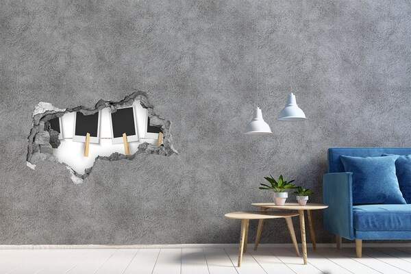 Autocolant autoadeziv gaură Un perete deteriorat cu rame de tablouri