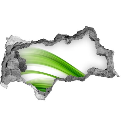 Autocolant un zid spart cu priveliște Pajiște verde printr-o gaură în perete