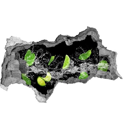 Fototapet 3D gaură în perete Cocktail răcoritor de lime