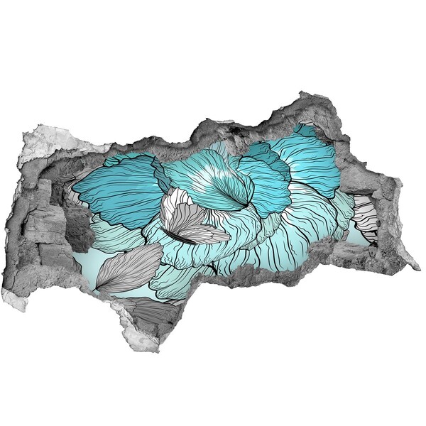 Autocolant gaură 3D O oază florală în beton