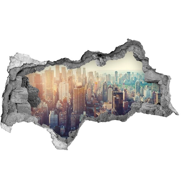 Fototapet un zid spart cu priveliște Vedere din gaura din perete