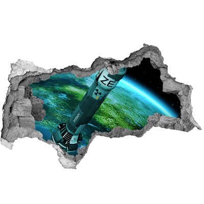 Fototapet un zid spart cu priveliște Rachetă în spațiu