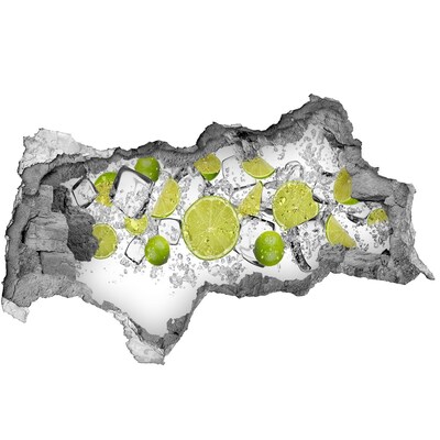 Autocolant 3D gaura cu priveliște cuburi de gheata Lime